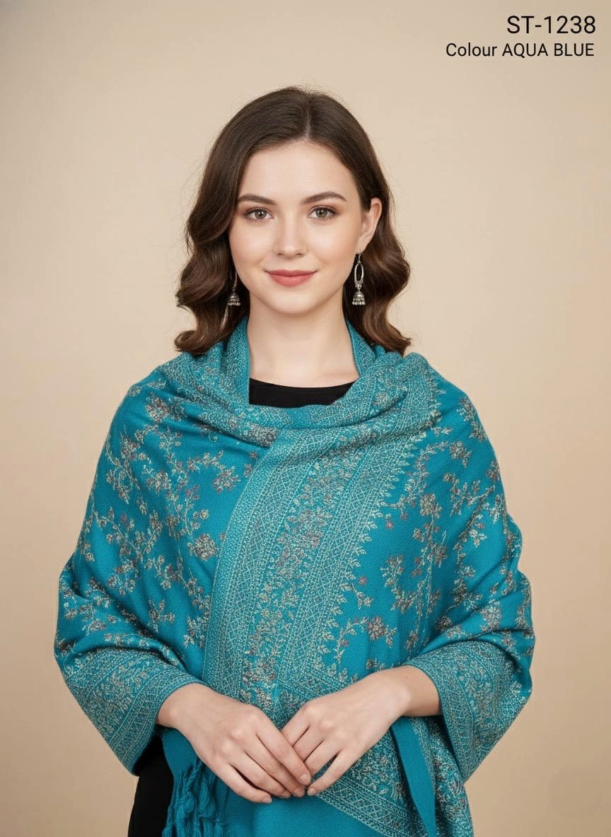 ACCROW WOOL MULTY JAMAVAR STOLE