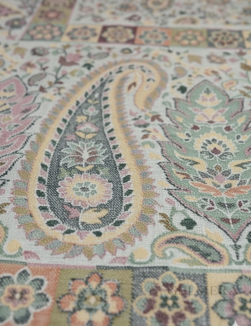 WOOL SILK KANI STOLE CREAM 